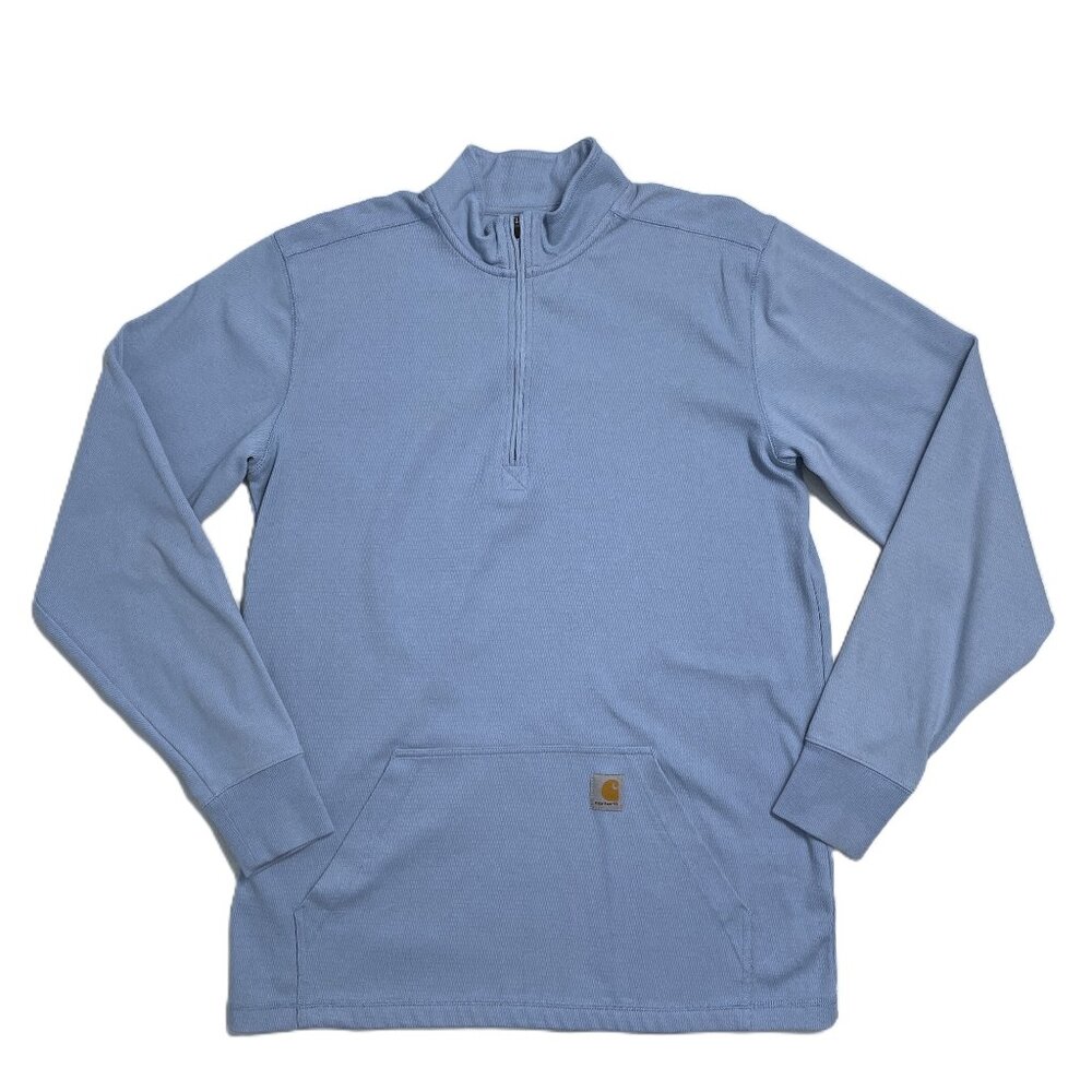 Carhartt Relaxed Fit Heavyweight Thermal Shirt Large Tall Blue Sweatshirt Zipper